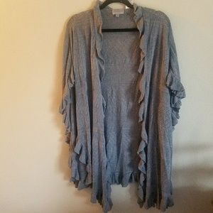 Gray Knit Sweater Poncho by Joseph A.